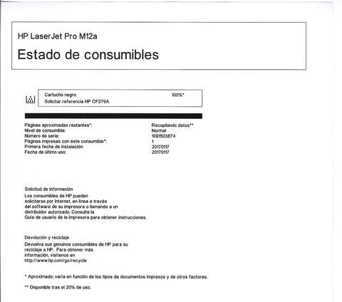 Toner restante HP 79A