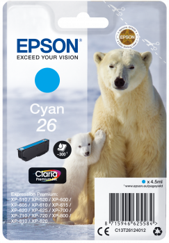 Cartucho original Epson 26 cian