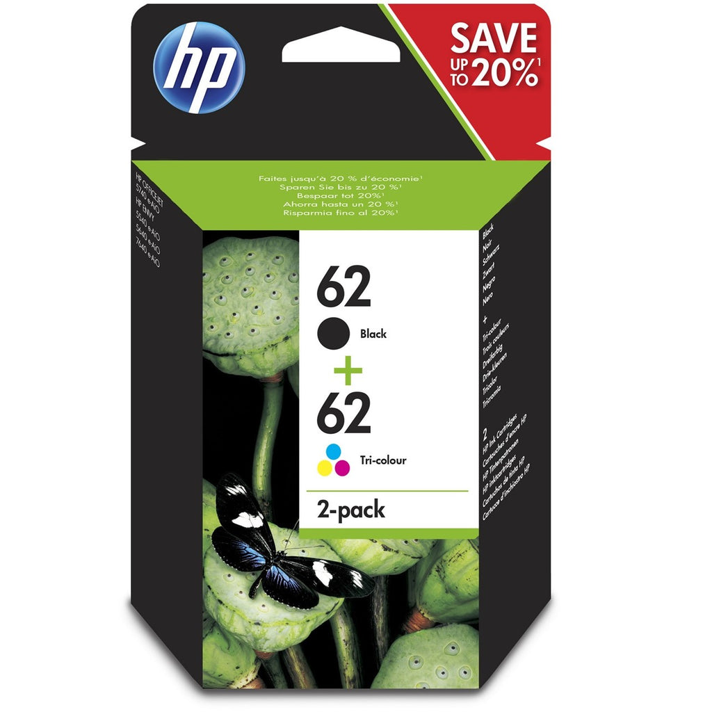 Multipack de tinta original HP Nº 62 Negro y Nº 62 Tricolor