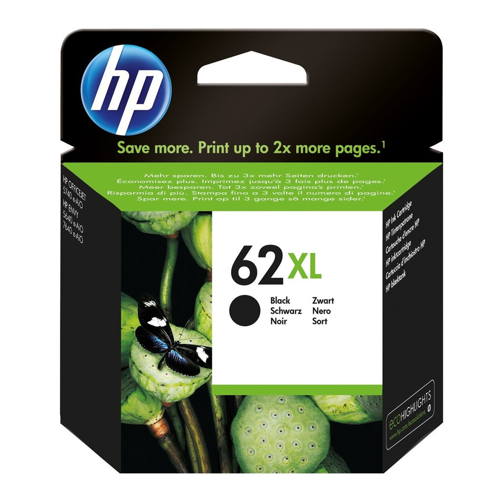 Cartucho de tinta original HP 62XL negro