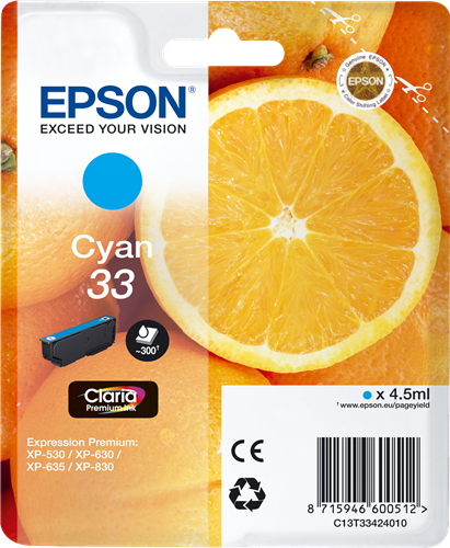 Cartucho original Epson 33 cian