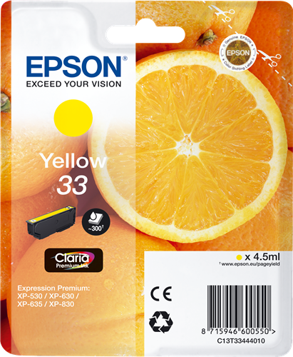 Cartucho original Epson 33 amarillo