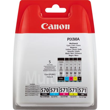 Pack cartuchos Canon 570 y 571